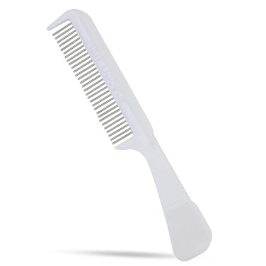 The Hair Doctor Handle Comb with silky smooth rotating teeth reduces hair breakage and hair loss (30 Stainless Teeth, White Sheen)