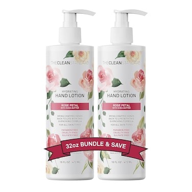 Moisturizing Hand Lotion for Dry Skin and Moisturizer with Shea Butter, Rose Flower Oil   Hydrating Non Greasy Hand Cream Set with Lotion Pump