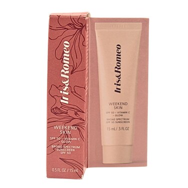 IRIS&amp;ROMEO Mini Weekend Skin SPF 50 Instant Glow Tinted Mineral Sunscreen with Vitamin C + Niacinamide