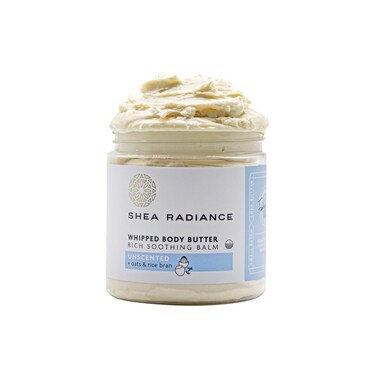 Shea Radiance P.U.R.E. Whipped Shea Butter with Colloidal Oatmeal - Whipped Body Butter Blended with Skin Soothing Oatmeal &amp; Moisturizing Rice Bran Oil   Unscented (5 oz)
