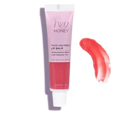 Hey Honey Trick and Treat Watermelon Plumping Lip Balm, 2 In 1 Natural Tint with Hydrating &amp; Moisturizing Properties