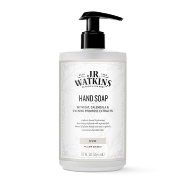 J. R. Watkins Moisturizing Gel Hand Soap, Oud, Plant-Based Ingredients, 12 oz Pump