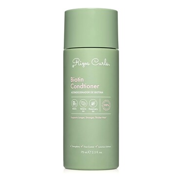 Rizos Curls Biotin Conditioner, Strengthen &amp; Nourish, Rosemary Oil &amp; Oat Protein for Longer and Stronger Hair, Hair is Fuller, Softer &amp; Shinier, 2.5 oz