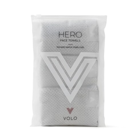 VOLO Hero Luna Gray Face Towel   Reusable Facial Wash Cloths   Makeup Remover &amp; Post Shower Washcloths   Ultra Soft, Absorbent, Gentle, Fast Drying Nanoweave Fabric Face Towels   Microfiber 3PK