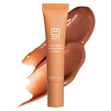 U Beauty The PLASMA Tinted Lip Compound Anti-Wrinkle &amp; Anti-Aging Treatment - Shimmery Plumping Lip Gloss with Hyaluronic Acid, Shea Butter, Salicylic Acid &amp; Peptides to Deeply Hydrate,Sunset- 15 mL