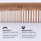 ZEUS Sandalwood Beard &amp; Mustache Comb with Leather Case, Long Handmade Saw-Cut &amp; Anti-Static Hair Comb (L31)