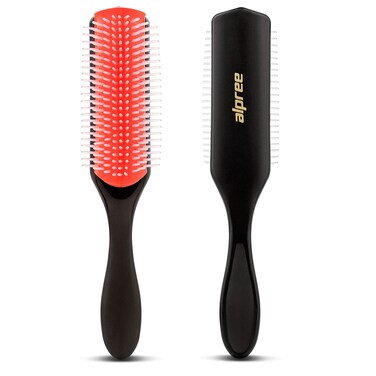 Classic Styling Hair Brush 9 Row - For Natural, Thick, Curly Hair   Classic Nylon Bristle Styling &amp; Detangler, Great For Creating Ringlets, For Separating, Shaping &amp; Defining Curls -