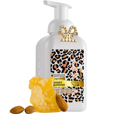 Foaming Hand Soap, 17.9 fl oz Moisturizing Hand Soap with Aloe Vera &amp; Essential Oils, Alcohol-Free Hand Wash Honey Almond Fragrance, Scented Hand Wash for Kitchen or Bathroom, Free Swarovski Bracelet