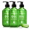 Aloderma 99% Organic Aloe Vera Gel Made within 12 Hours of Harvest - Pump Bottle - Lightweight Aloe Gel for Face and Body, Soothing and Hydrating Sunburn Relief, Great for Scalp &amp; Hair, 3btls x 10.6oz