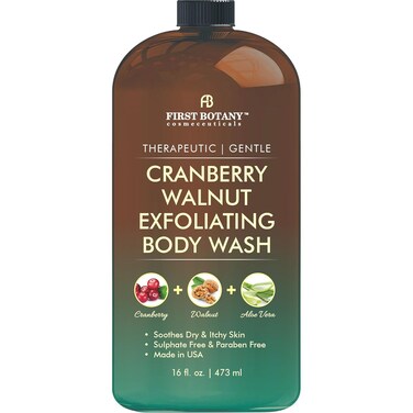 ALL Natural Body Wash - Fights Body Odor, Athlete&rsquo;s Foot, Jock Itch, Nail Issues, Dandruff, Acne, Eczema, Shower Gel for Women &amp; Men, Skin Cleanser -16 fl oz (Cranberry Walnut)