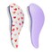 Crave Naturals Glide Thru Detangling Hair Brush for Adults and Kids - Detangler Hairbrush for Curly or Straight, Wet or Dry Hair - Gentle on Tangles Hair Comb - Purple and Pink Hearts (Pack of 2)