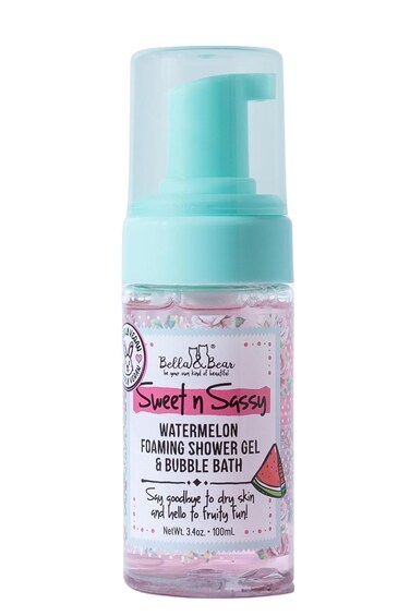 Bella &amp; Bear Sweet 'n' Sassy Watermelon Foaming Shower Gel &amp; Bubble Bath with Pump, Travel Size
