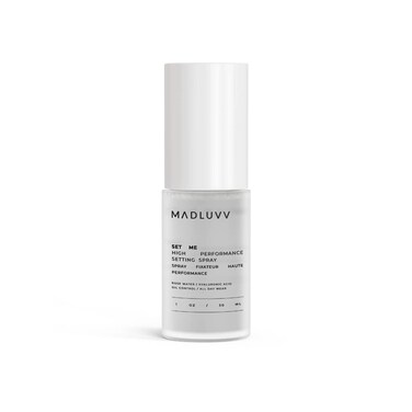MADLUVV Set Me Illuminating Makeup Setting Spray, Hyaluronic Acid &amp; Rosewater Mist for a Hydrated Glow &ndash; 1 oz. Mini