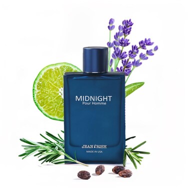 Jean Rish Midnight Pour Homme Eau De Toilette for Men (3.4 Fl Oz / 100ml) with Rosemary, Bergamot &amp; Sea Notes - Long Lasting and Luxury Fragrance