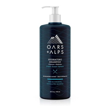 Oars + Alps Men's Sulfate Free Shampoo, Infused with Kelp and Algae Extracts, Fresh Ocean Splash, 32 Fl Oz