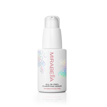 Mirabella All In One Clarifying Serum Micro Peel for Anti Aging - Hydrating 7% Glycolic Acid &amp; 8.8% Lactic Acid Serum Face Peel with AHA BHA Exfoliant, 1 Oz