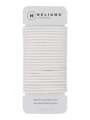 Cyndibands Elastic Hair Ties - White - 24 Count, 4mm x 1.75 Inch Diameter Ponytail Holders