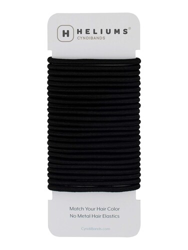 Cyndibands Elastic Hair Ties - Black - 24 Count, 4mm x 1.75 Inch Diameter Ponytail Holders