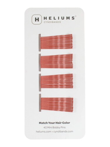 Heliums Mini Bobby Pins - Auburn Red - 40 Pack, 1.5 Inch Small Hair Pins For Thin Hair &amp; Kids
