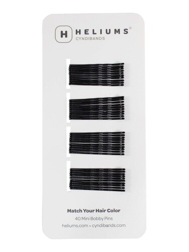 Heliums Mini Bobby Pins - Black - 40 Pack, 1.5 Inch Small Hair Pins For Thin Hair &amp; Kids