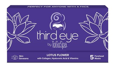 ToGoSpa, Third Eye Lotus Flower Eye Mask, Hyaluronic Acid Face Mask, Enriched With Lotus Flower, Encourages Strong And Healthy Looking Skin, Pack Of 5