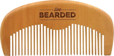 Live Bearded Premium All-Natural Wooden Beard Comb - Anti-Static - Reduce Snagging, Damage and Ingrown Hairs - Keep Mustache Off Your Lip - Fits in Pocket - Easy Daily Grooming