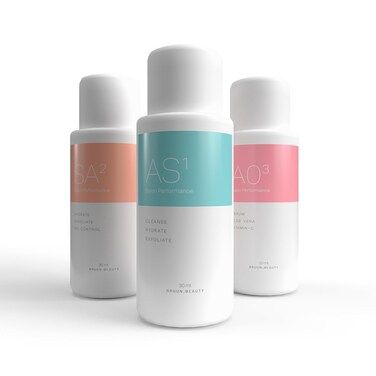 BR&Uuml;UN Facial Machine Concentrated Serums for Facial Cleansing &ndash; A Pack of 30 ml 3 Aqua Peeling Solution AS1, SA2, and AO3 &ndash;Skin Care Solution Vacuum Face Cleaning Jet for Home and Spa