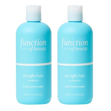 Function of Beauty Straight Hair Shampoo, 11 oz Each (2-Pack) - Formulated with Coconut Water to Hydrate &amp; Moisturize, Sulfate Free, Customizable Haircare
