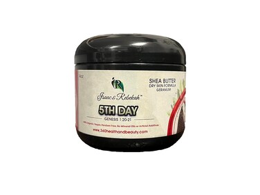 Isaac &amp; Rebekah Shea Body Butter Dry Skin Formula, Body Moisturizer Daily Cream for Dry &amp; Sensitive Skin, Protects from UV Rays, Coconut Oil &amp; Vitamin E, Lavender, 4 oz (Geranium), Made in USA