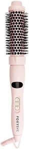 FoxyBae Heated Hair Brush - Ceramic Tourmaline Hair Curling Round Brush - Hair Straightener Brush &amp; Curler - Loose &amp; Volume Curls - Multi-Styler Thermal Brush - Fight Frizz &amp; Add Volume 1.25" [Blush]
