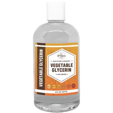 ORGANIC VEGETABLE GLYCERIN USP (8 oz) Grade Liquid Natural, Non-GMO   Cosmetics, Skin, Hair Care, Soap Making, DIY Beauty   Excellent Humectant Qualities, Amazing Skin &amp; Hair Benefits   8 FL OZ