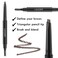 LAVONE Eyebrow Stamp Pencil Kit - Makeup Brow Stamp Trio with Waterproof Eyebrow Pencil, Eyeliner, Pomade, Dual-ended Brush - Caramel