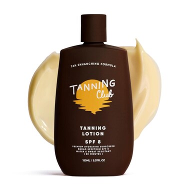 Tanning Lotion SPF 8 - Hydrating Sun Care with Beta-Carotene, Green Tea, and Aloe - Water and Sweat Resistant (80 Minutes) - 150 ml