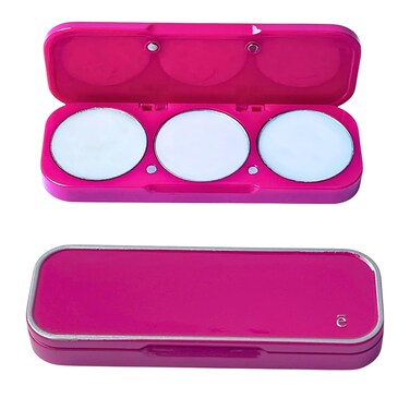 Solid Perfume Discovery Set, 3 Solid Fragrance Pods + Refillable Compact Case in Pink (Tonka Bean, Ylang Ylang, Raspberry) Vegan, Alcohol Free, travel-friendly