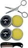 G.B.S Mustache Wax Extra Strong Hold Fragrance Free Inlcudes Handmade Mustache Comb and trimming scissors (2 Pack)