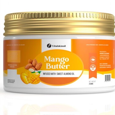 Organic Mango Body Butter for Women Infused with Sweet Almond Oil, 8.8 oz
