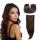 Clip in Hair Extensions - 100% Human Hair Remy Hair Extensions for Women - 7 Pieces, 120g Seamless Clip ins for Extra Volume/Style - Natural Straight (Darkest Brown #2, 20 inches)