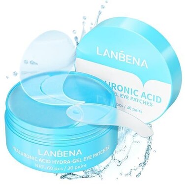 LANBENA Hyaluronic Acid Hydra-Gel Eye Mask Sheet Collagen Eye Patches Skin Care Eye Gel for Moisturizing Remove Dark Circles Eye Bag (30 Pairs)