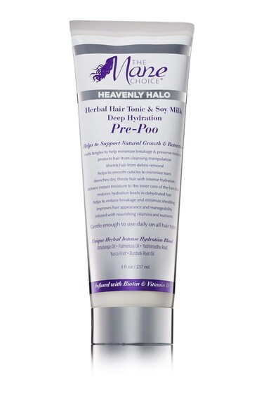 The Mane Choice Heavenly Halo Herbal Hair Tonic &amp; Soy Milk Deep Hydration Pre Poo, Pre Shampoo for Coily, Wavy and Curly Hair, 8 Ounce