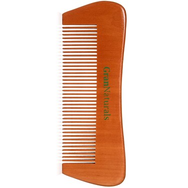 GranNaturals Long Wooden Comb - Natural Hair, Mustache &amp; Beard Wood Detangler - Fine Toothed, Prevents Tangle &amp; Static - Styling &amp; Grooming Tool for Straight, Curly, Wavy Hair - Gift for Men &amp; Women