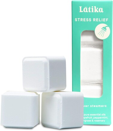 Latika Stress Relief Steamer - Aromatherapy with Pink Grapefruit, Peppermint, Lemongrass and Rosemary - Calming and Relaxing for Anxiety Relief, Spa Aromatherapy Hot Tub - Must-Haves for Women and Men