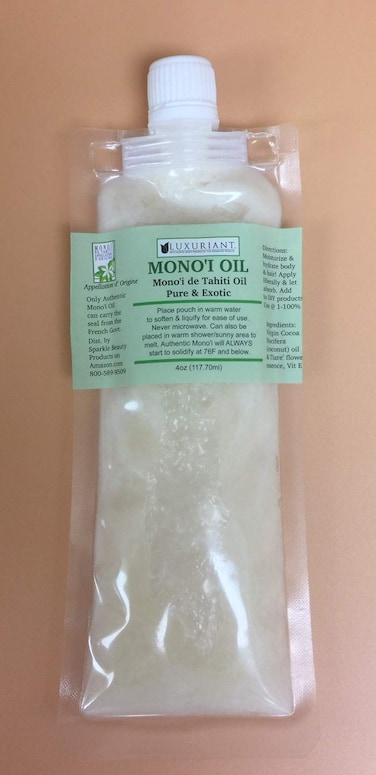 Luxuriant Monoi de Tahiti Oil, Pure &amp; Exotic Body Oil, Natural Moisturizer, All Natural, Concentrated (4 oz)