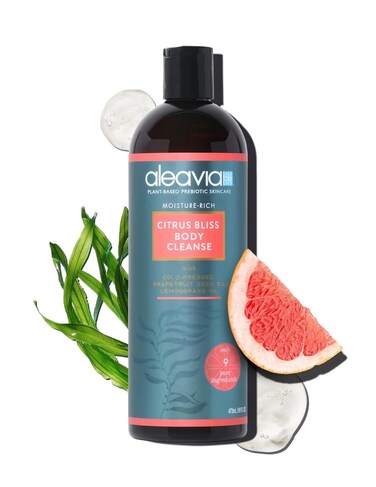 Aleavia Citrus Bliss Body Cleanse &ndash; Organic &amp; All-Natural Prebiotic Body Wash, Scented with Pure Essential Oils &ndash; Nourish Your Skin Microbiome &ndash; 16 Oz.