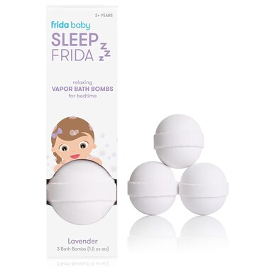 Frida Baby Natural Sleep Bath Bombs, Easter Basket Stuffer for Kids, Lavender Essential Oil Bath Bombs for Bedtime, Relaxing &amp; Calming Shower Bombs with Aromatherapy Oil for Better Sleep