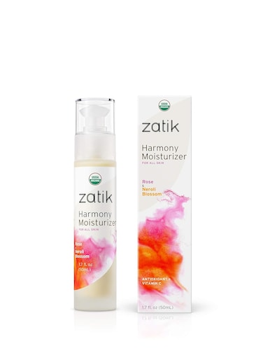 Zatik Naturals - Harmony Moisturizer with Rose and Neroli Blossom, USDA Organic, Vegan, Non GMO, Gluten Free, Soy Free, Alcohol Free, pH Balanced, Biodegradable, 1.7 fl oz 50ml