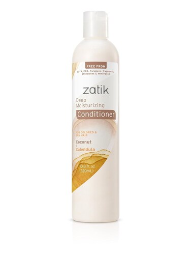 Zatik Naturals - Deep Moisturizing Conditioner - Coconut &amp; Calendula, for Colored, Dry damaged Hair, Bio-degradable, pH Balanced, Vegan, FREE FROM EDTA, PEG, Parabens, fragrances, 10.8 fl oz, 320ml
