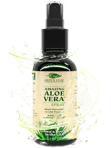 Aloe Vera Spray Bottle Travel Size   Vitamin C, E &amp; A   Skin Care, Hair Spray, Facial Moisturizer, Hair Growth, Facial Cleanser, Sunburn Relief &amp; After Sun Lotion 3.3oz