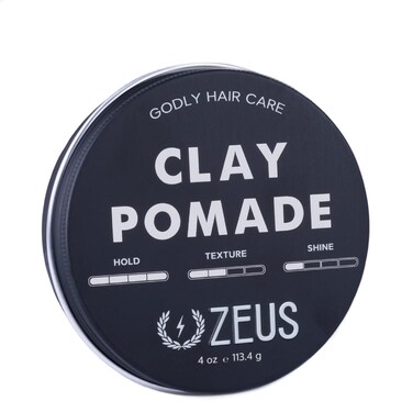 ZEUS Clay Pomade for Men, Matte Finish, Water Soluble &amp; Extra Firm Hold Hair Styling Clay Pomade &ndash; MADE IN USA (4 oz.)