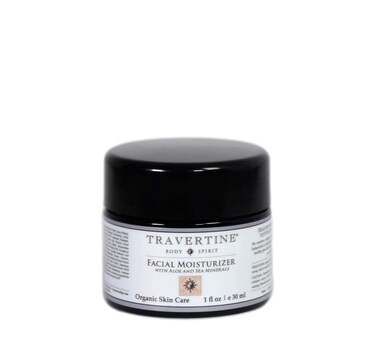 Travertine Spa Facial Moisturizer with Aloe and Sea Minerals   Plant-Based Hyaluronic Acid   Vitamin-Rich Sea Minerals   For Men and Women