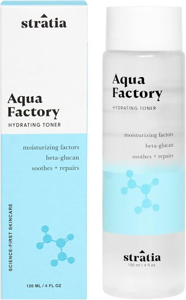 Stratia Aqua Factory Beta Glucan Hydrating Toner, 4oz, for Sensitive, Dry Skin - Intense Hydrating Moisture